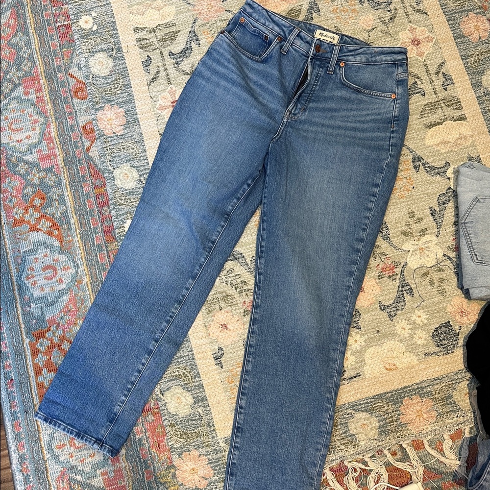 Madewell Medium Blue High-Rise Straight Jeans